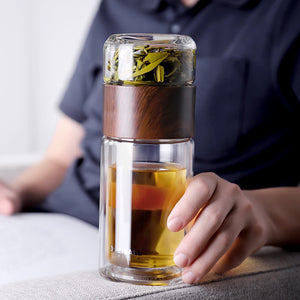 Mini Tea Infuser With Heat Insulating Double Glass Wall