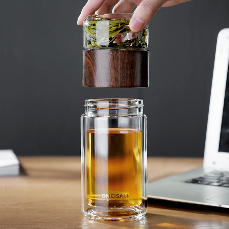 Mini Tea Infuser With Heat Insulating Double Glass Wall